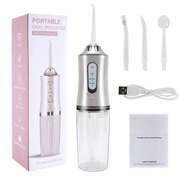 Oral Irrigator USB Rechargeable Water Flosser Portable Dental Water 4 Jet 220ML Water Tank Waterproof Teeth Cleaner