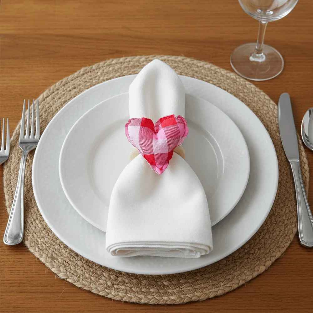 6PCS/SET Romantic Heart-Shaped Napkin Rings Handcrafted Elegant Festive Napkin Buckle Love Theme Reusable Napkin Loops