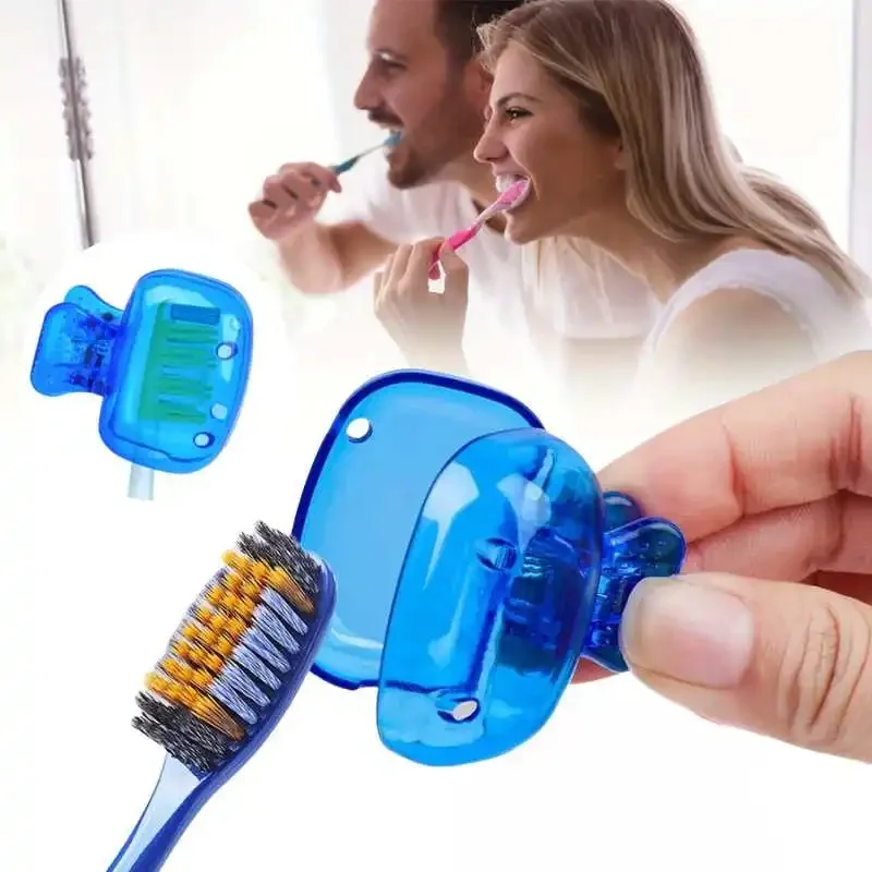 Fundas para cabezales de cepillo de dientes, tapa protectora de cepillo de dientes portátil de viaje, funda protectora con Clip de plástico para contenedores de viaje