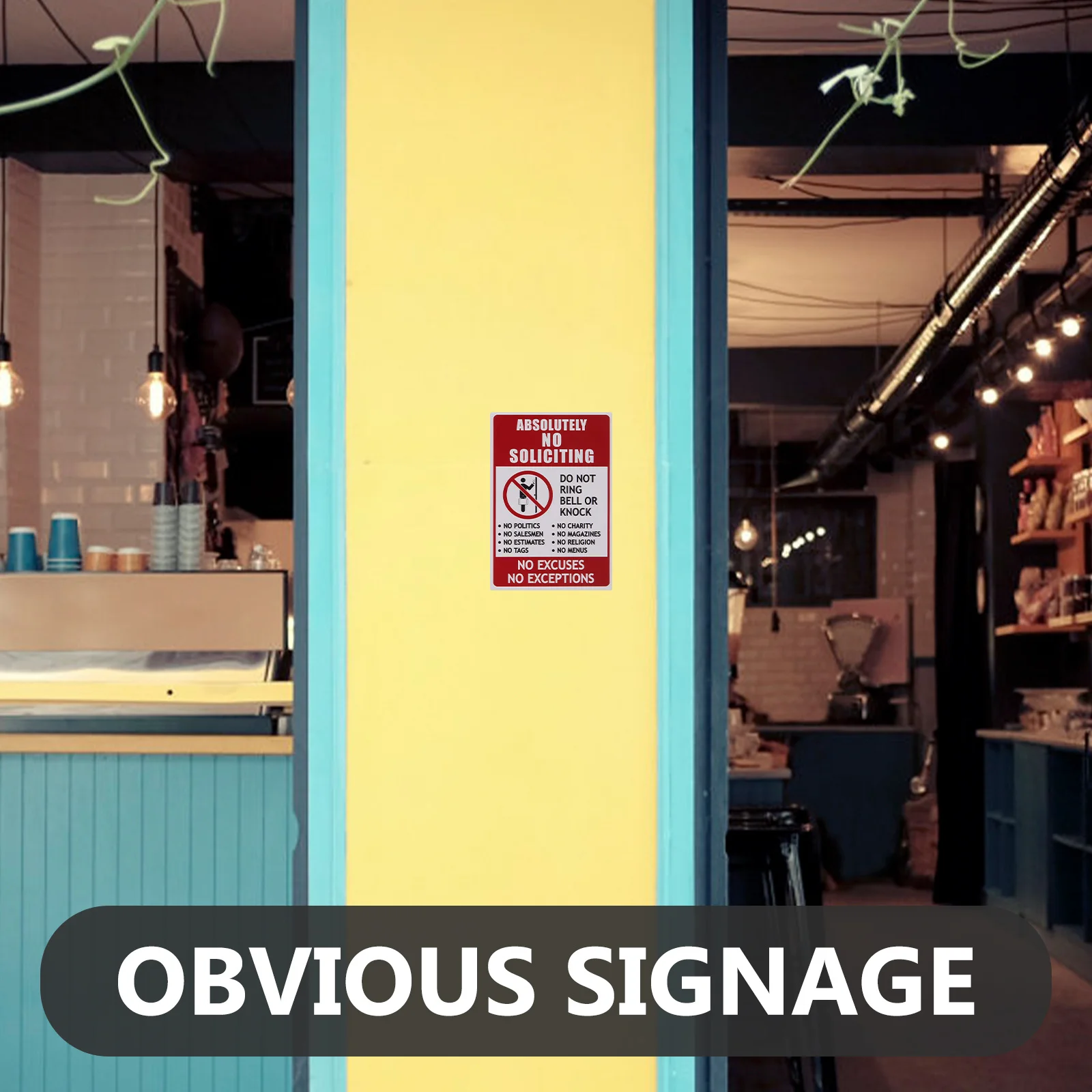 2 قطعة لا التماس ملصق بولي كلوريد الفينيل لاصق مقاوم للماء الباب الأمامي ساحة المنزل تسجيل الردع لا التماس ملصق مائي المرور #5