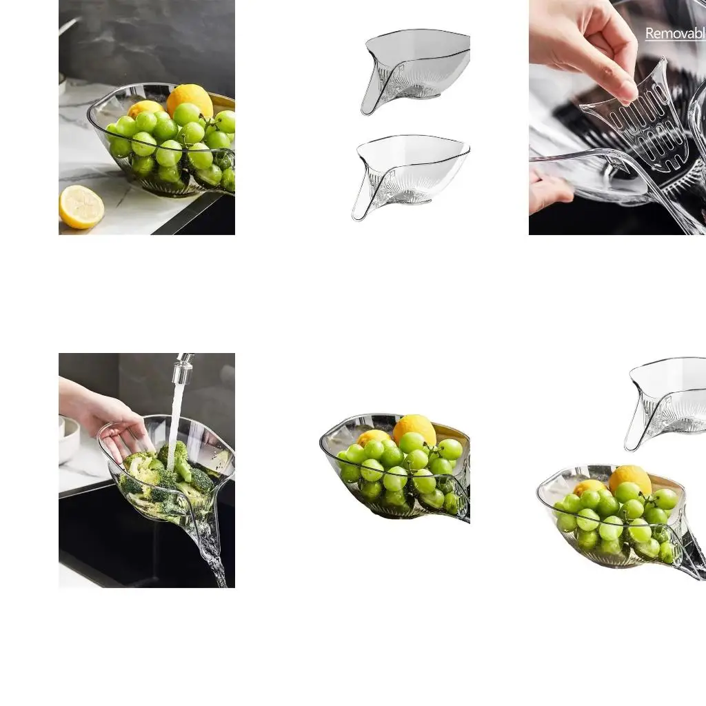  Convenient Vegetable Drain Basket Fruit Drainer Fruit Draining Basket Acrylic Material Gift for Cooking Enthusiasts