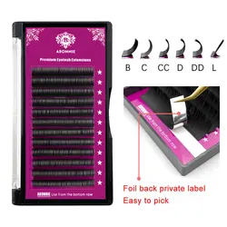 Abonnie B Curl 8-15mm Individual Eyelashes Premium Classical Volume Lashes Mink Fluffy Eyelash Extensions Cilios