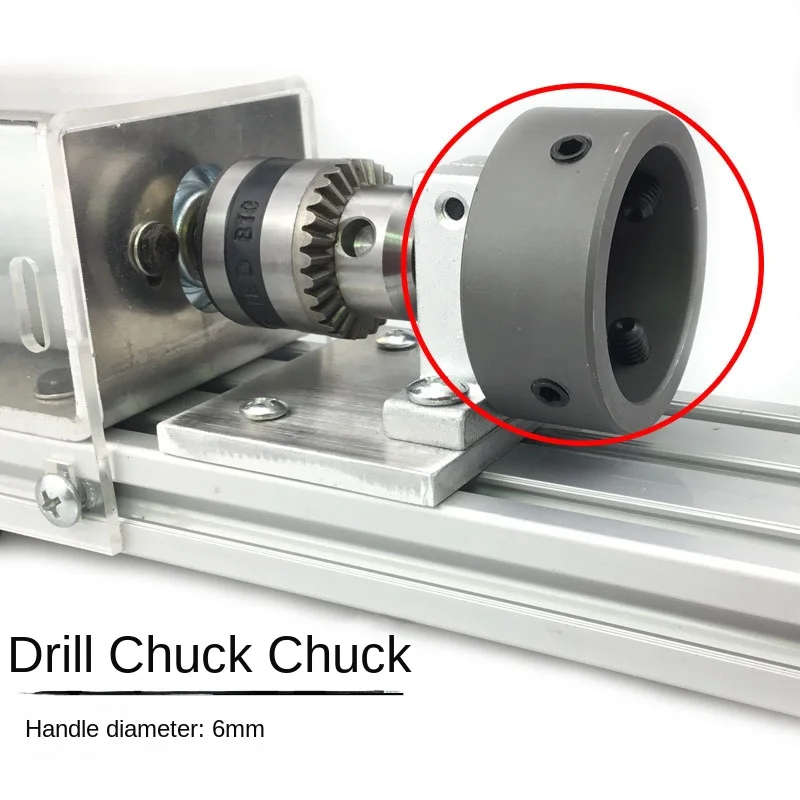 Small Lathe with Four Jaw Chuck Chuck Head for Fixing Long Strip Wood with A Micro Ejector Pin