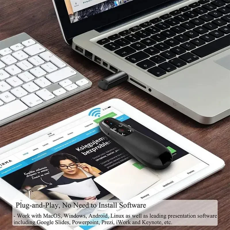 2025 جديد PPT الشريحة المتقدم القلم 2.4 جيجا هرتز اللاسلكية باور بوينت القلم العرض الفرس USB التحكم عن بعد F-الشفة مقدم المؤشر