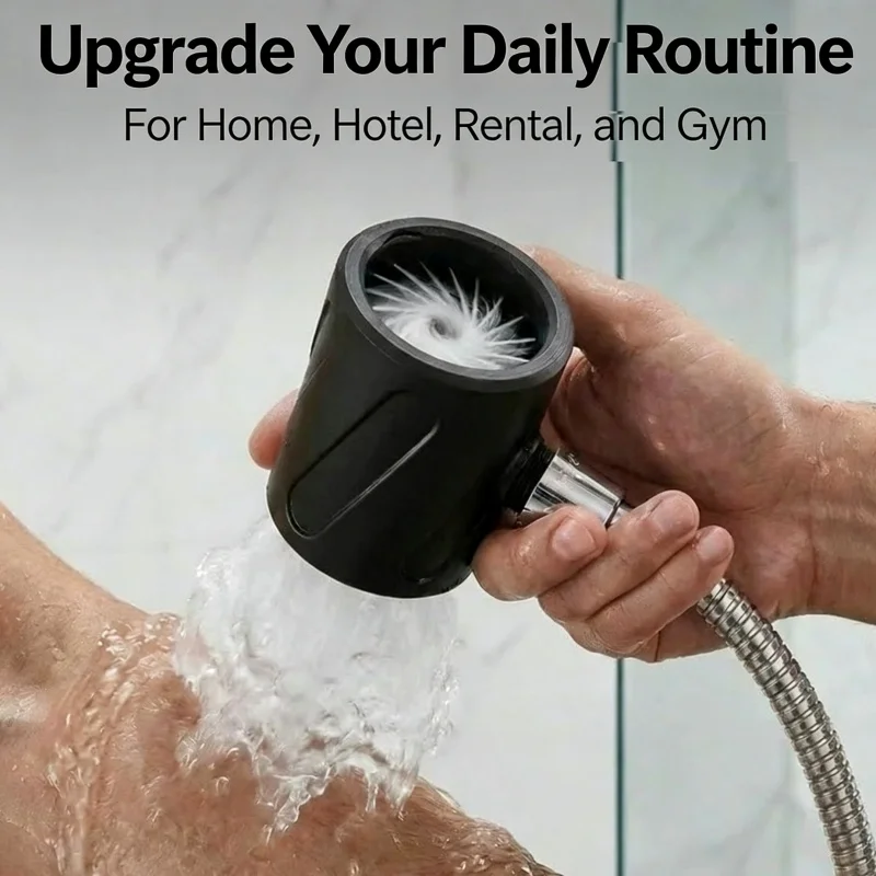 New Bathroom Shower Head Designed Specifically for Men's Solo Bathing, Featuring a Water Flow Touch and Circular Spray Pattern