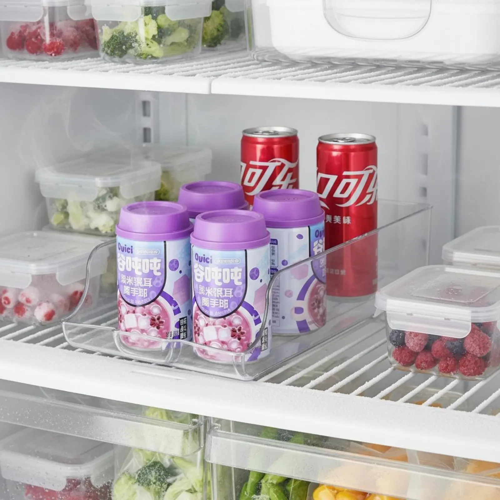 Refrigerator Storage Box Transparent Design Fridge Drawer Organizer Clear Fridge Organizer Container Space Saving Pantry Storage