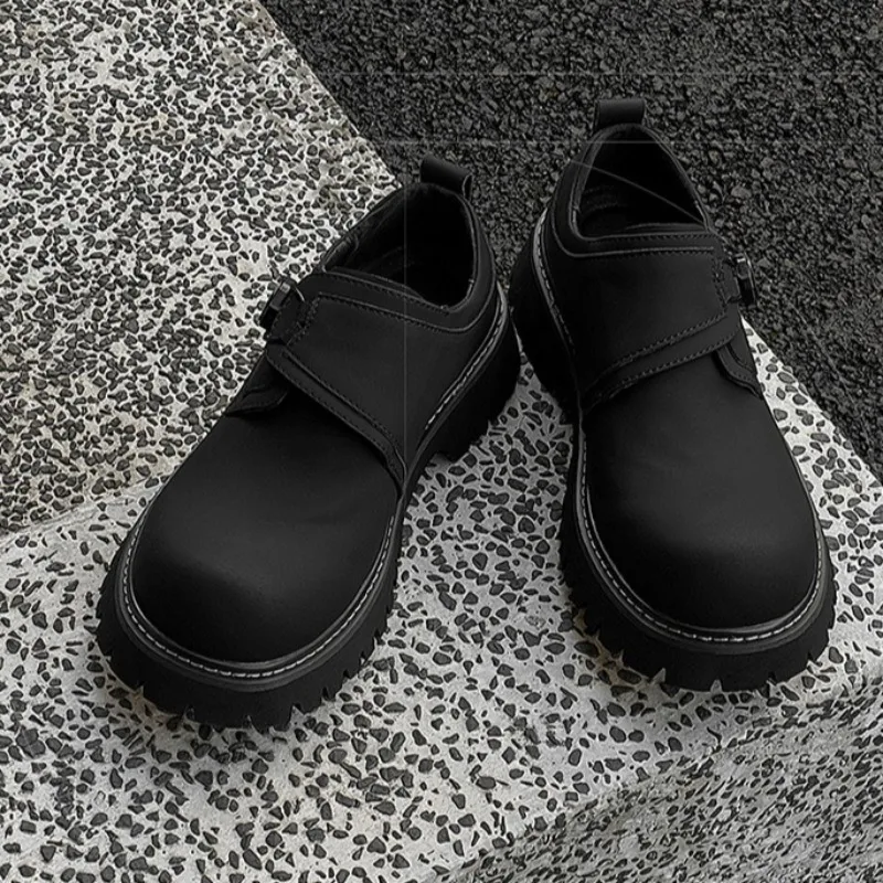 Men's Platform Derby Shoes Suede Leather Thick Sole Men's Casual Leather Shoes Retro High Quality Men's Sneakers Zapatos Hombre