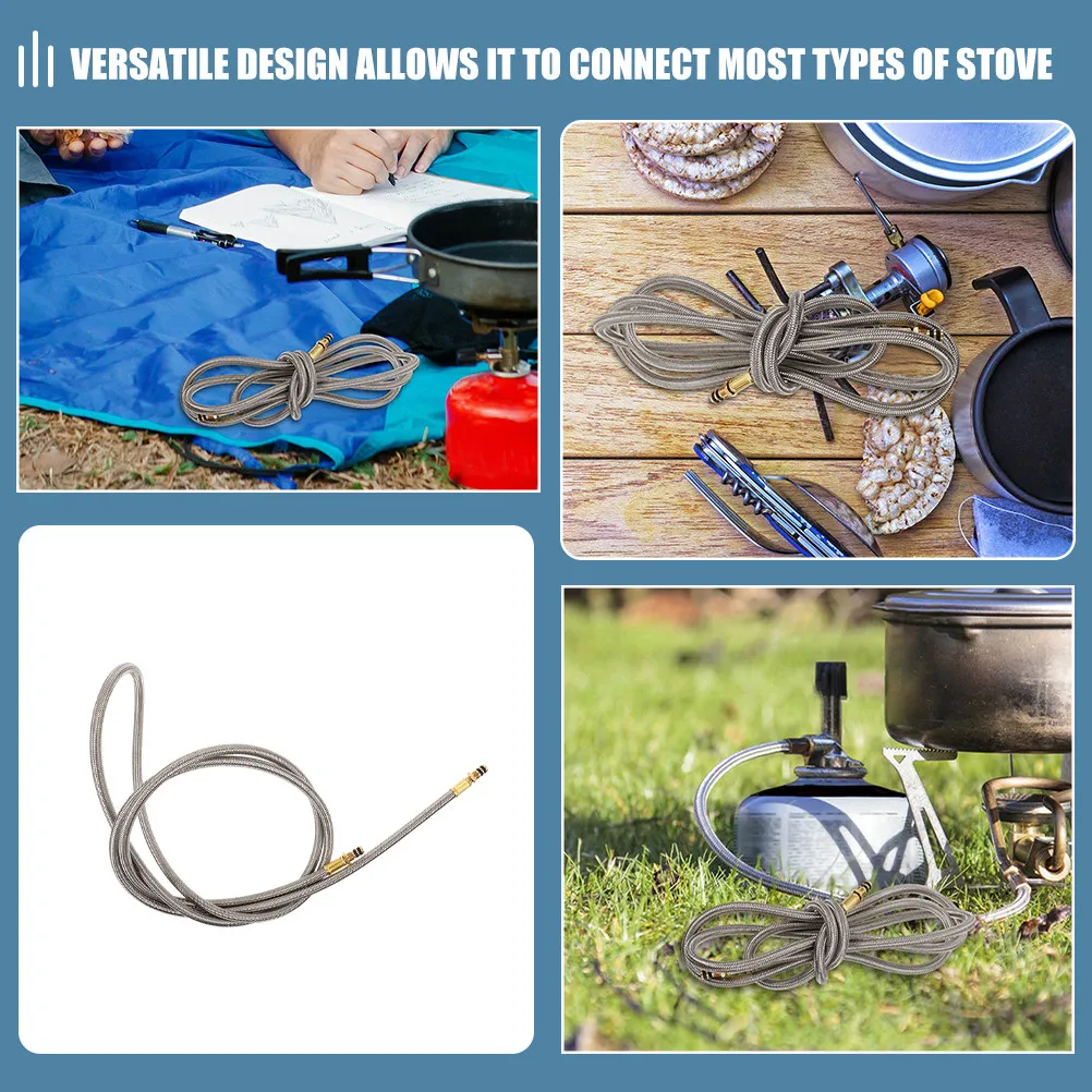 Outdoor Stove Extension Hose Stainless Steel Burner Conversion Tube for Camping Barbecue Stove Connecting Hose Reliable Secure