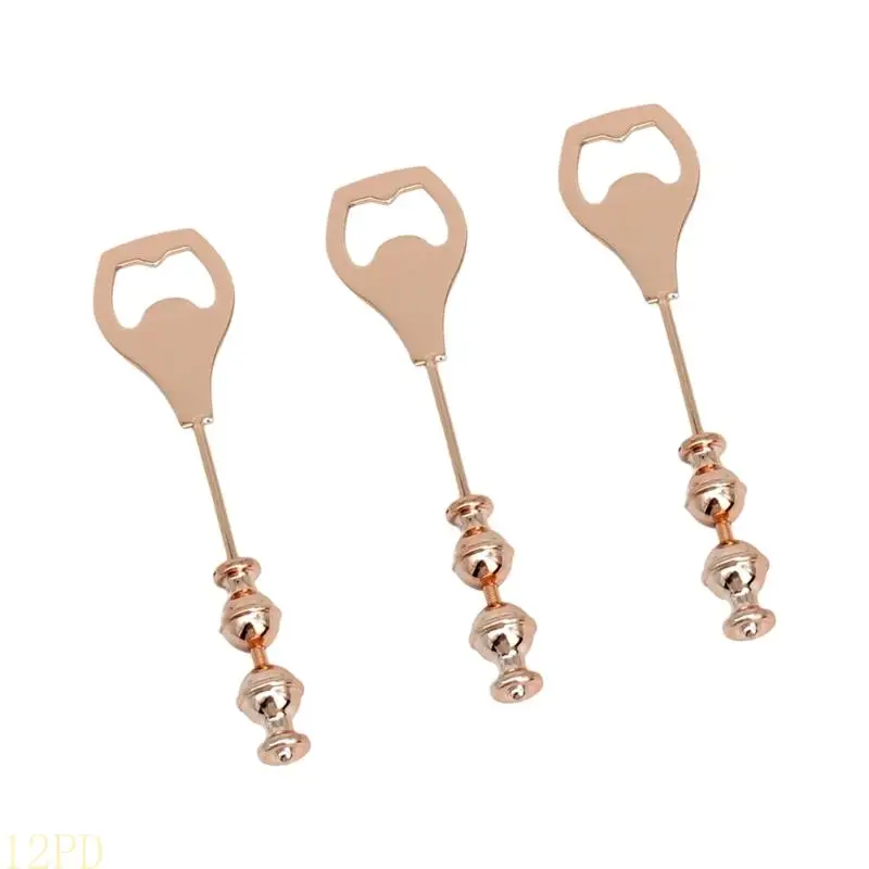 12PD DIY Decorative Beaded Stainless Steel Bendable Bottle Opener Portable for Party