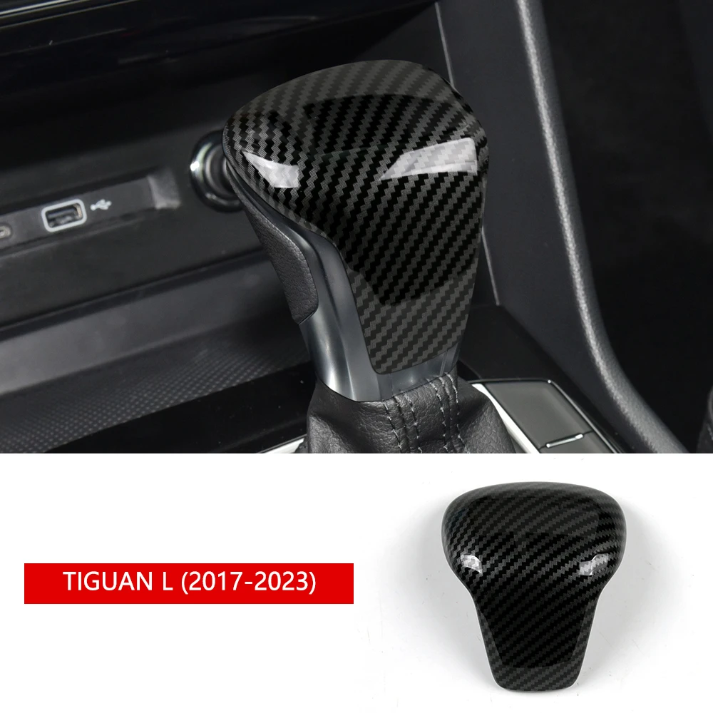 

1Pc Car Gear Shift Knob Cover Carbon Fiber Case Sticker for Volkswagen TIGUAN L 2017-2023 Car Accessories