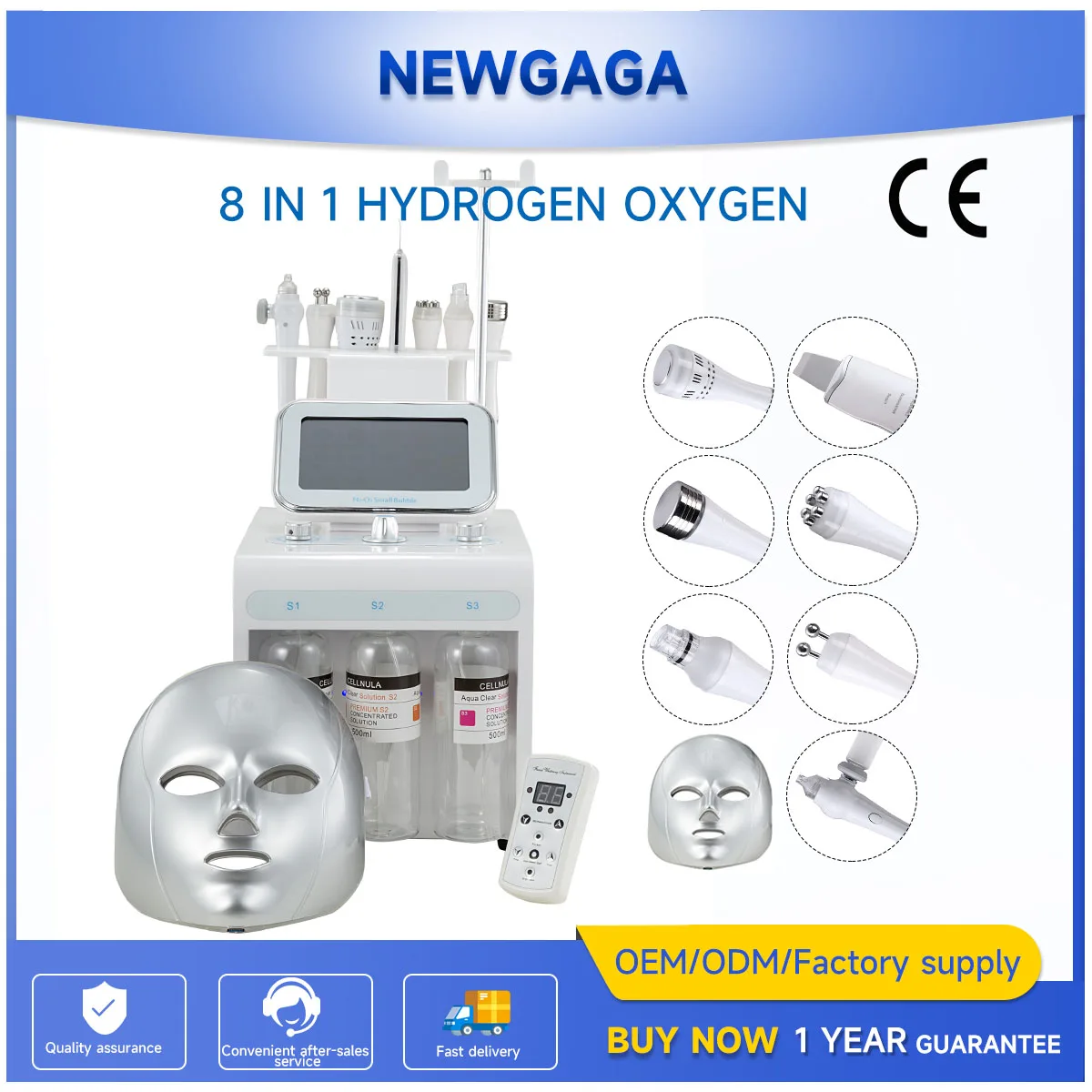 

NEWGAGA 8 IN 1 Hydro Dermabrasion Machine Deep Facial Cleaning Lifting Water Oxygen Spray Skin Care Bubble SPA Beauty Equipment