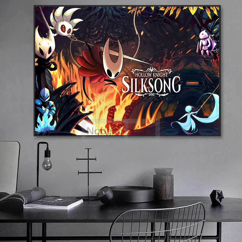 Game Hollow Knight Silksong Poster 2025 Latest Games Prints Canvas Painting Hornet Wall Art Pictures Home Game Room Decoration