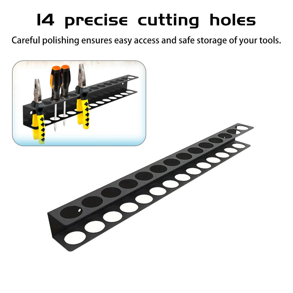 14-hole Wall-mounted Hardware Tool Storage Rack Workshop Hand Tool Organizers Screwdriver Rack Tool Rack Pliers Holder Tool