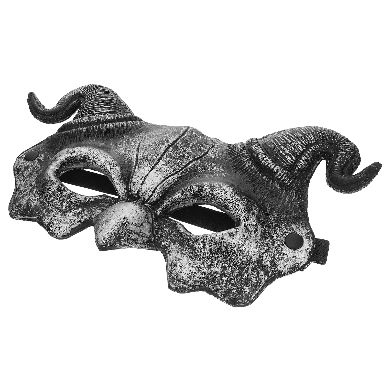 

Realistic Half Face Goat Horn For Halloween Cosplay Masquerade Party Costume Prop Adult Breathable Comfortable Silver