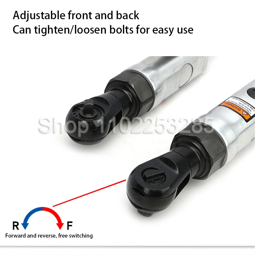 Imagem -03 - Mini Pneumático Ratchet Wrench Ratchet Impacto Chave Soquete Cabeça Quadrada 6.35 mm 10 mm Air Spanner Ângulo Direito 1