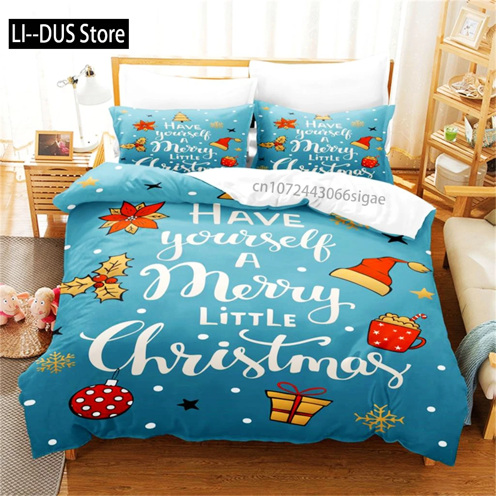 

Santa Claus Duvet Cover Red White Bedding Set Merry Christmas Happy New Year Comforter Set Children Duvet Cover For Decor Gift