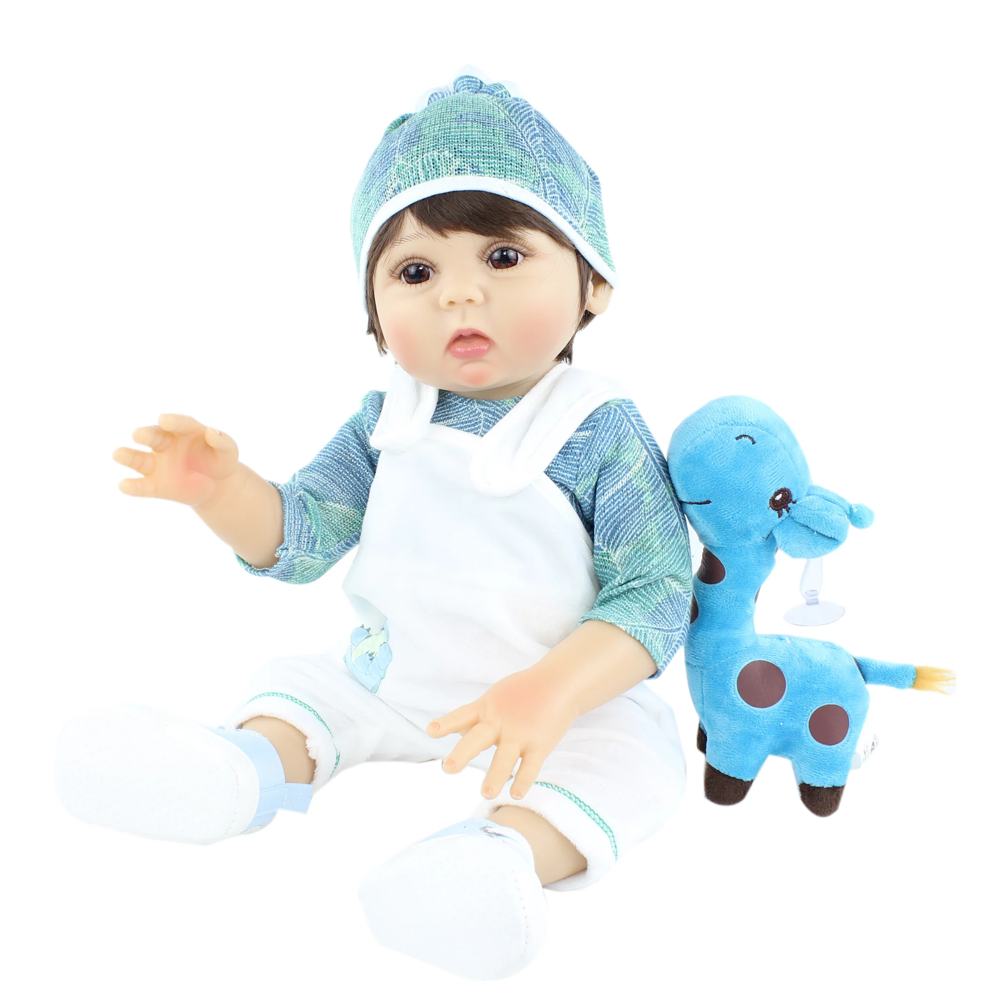 48 CM Full Silicone Body Reborn Boy Baby Doll For Girl 19 inch Soft Vinyl Newborn Babies Toys With Giraffe Child Birthday Gift