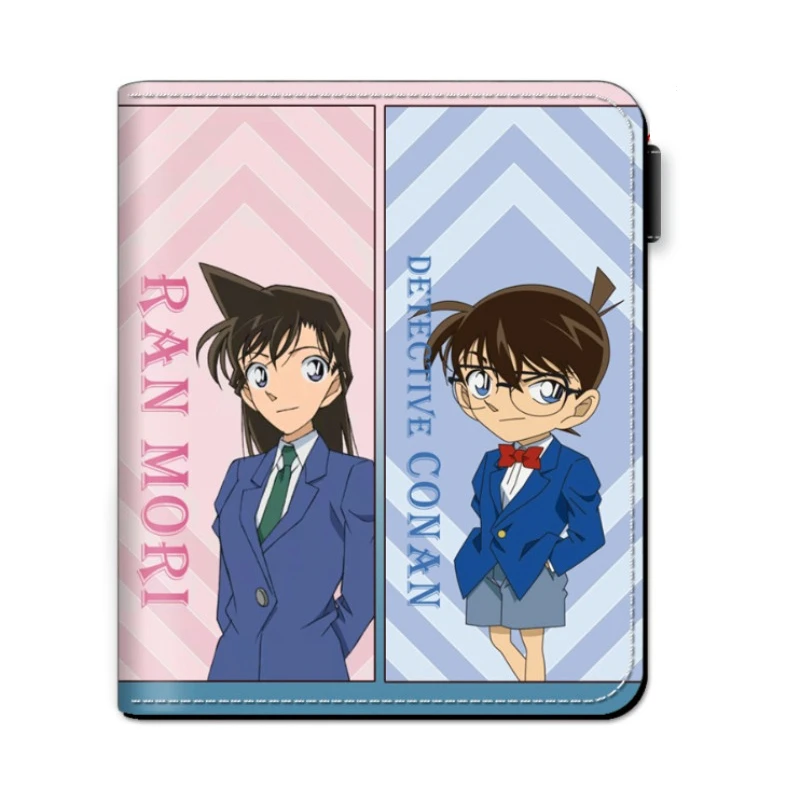 Detective Conan Wallets for Women Anime Figure Conan Edogawa Mouri Ran Kuroba Kaito Cosplay Coin Purse Kids ID Card Money Clip
