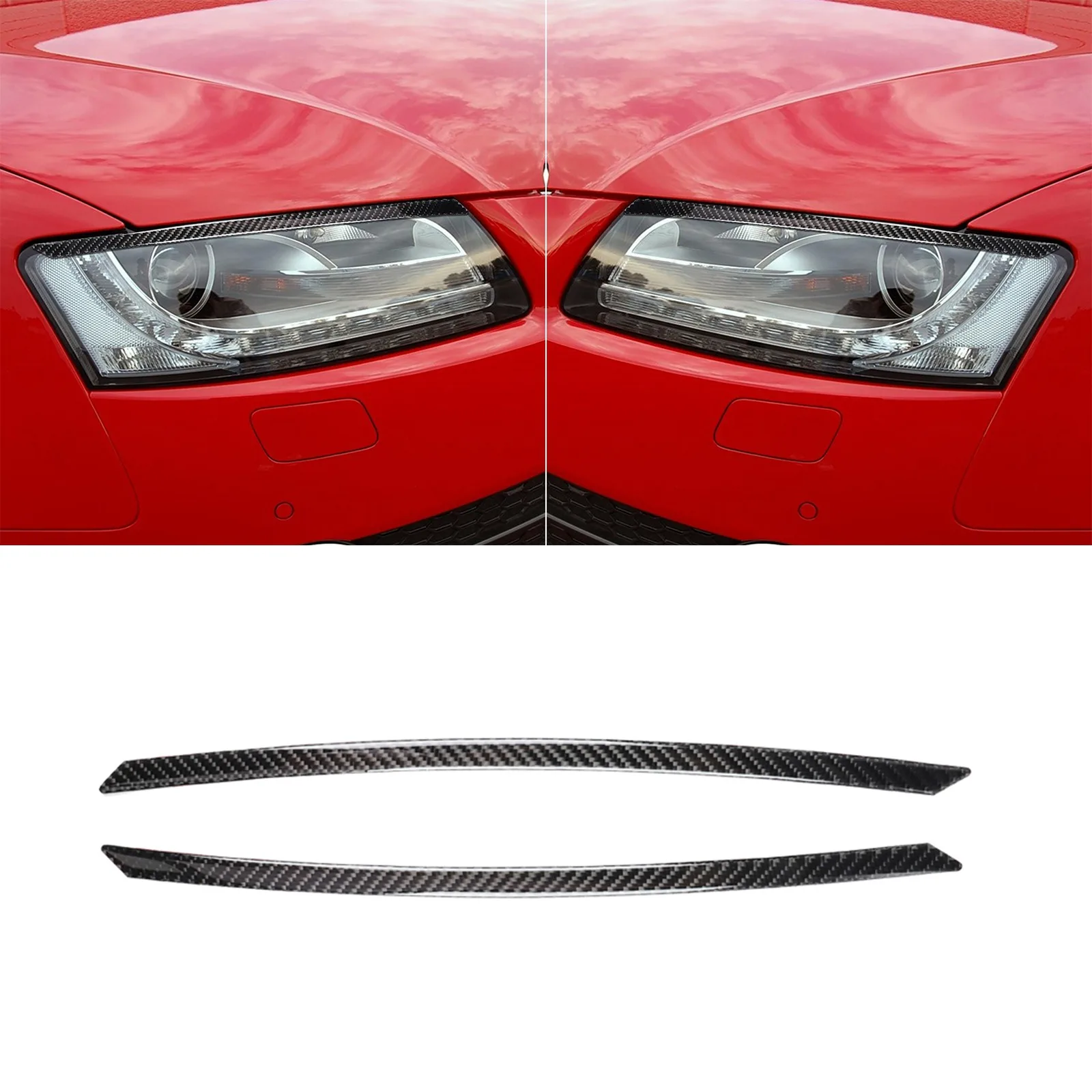 

2X передняя фара из углеродного волокна, накладка на веки для Audi A4 B8 A5 2009-16