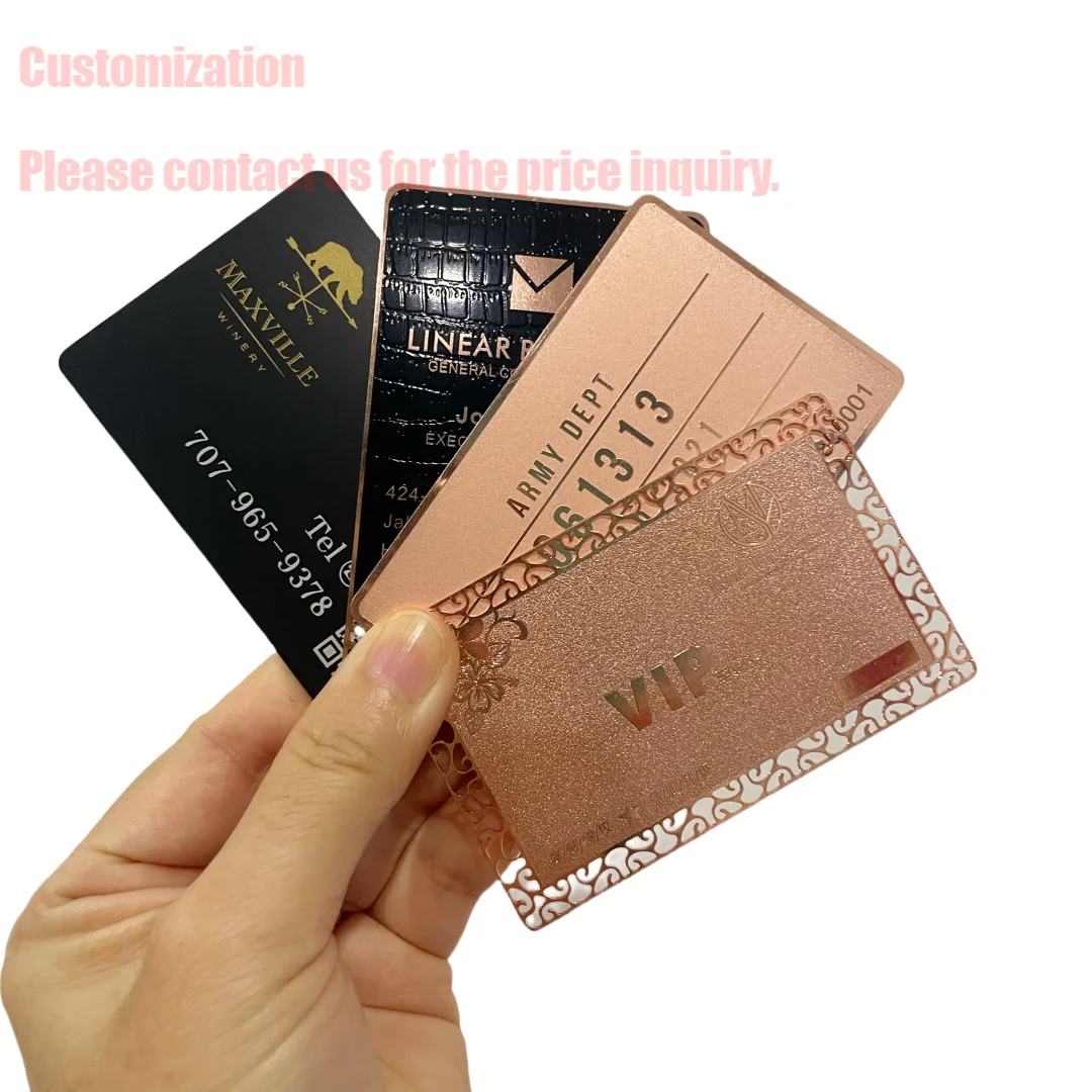 

Customized inquiry Custom Black Luxury Business Metal Card Rose Gold Color Metal Business Membership Card