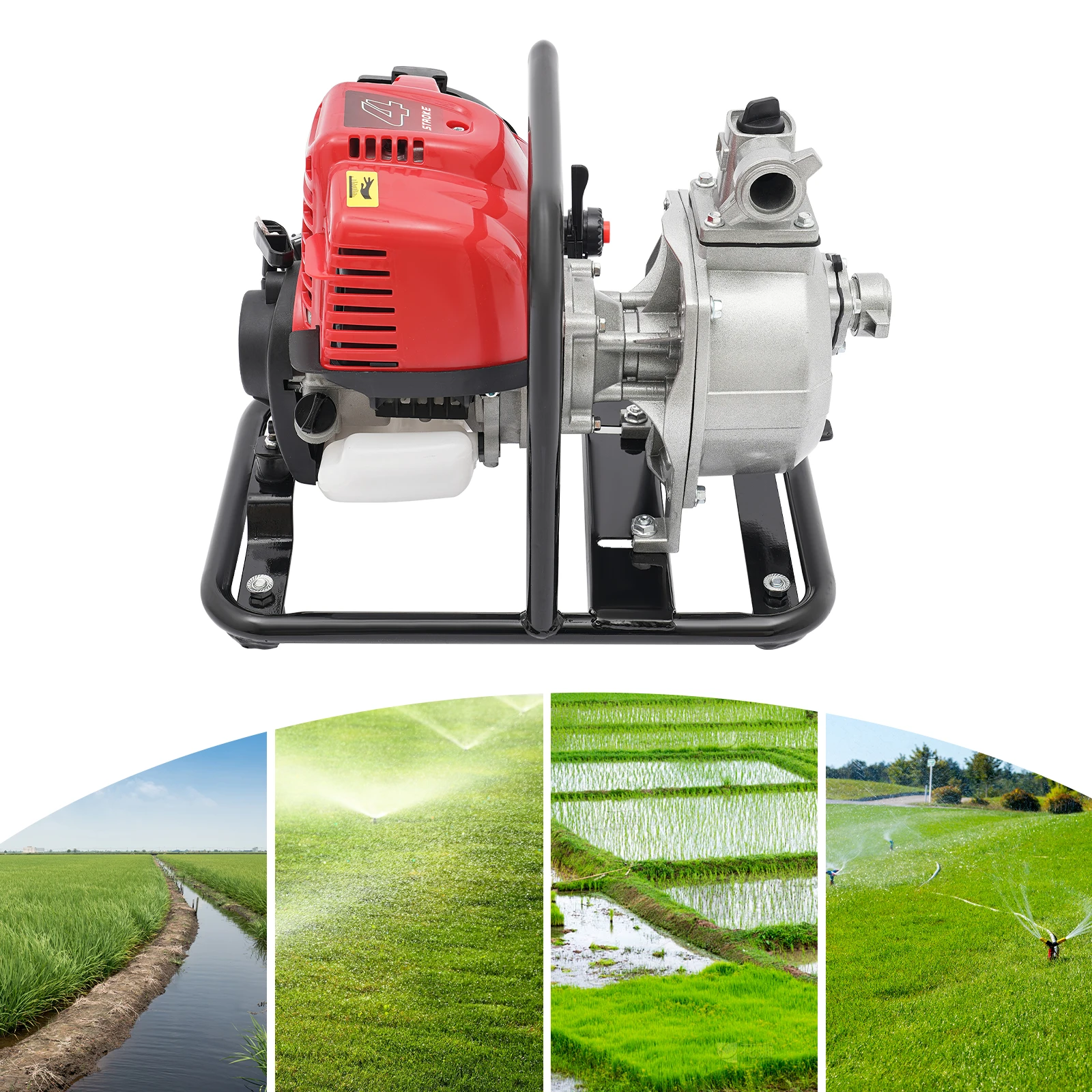

1.2KW 38cc 4-Stroke Gasoline Water Pump Portable Engine Pump for Farm Irrigation, Fire Rescue, Garden Water Transfer