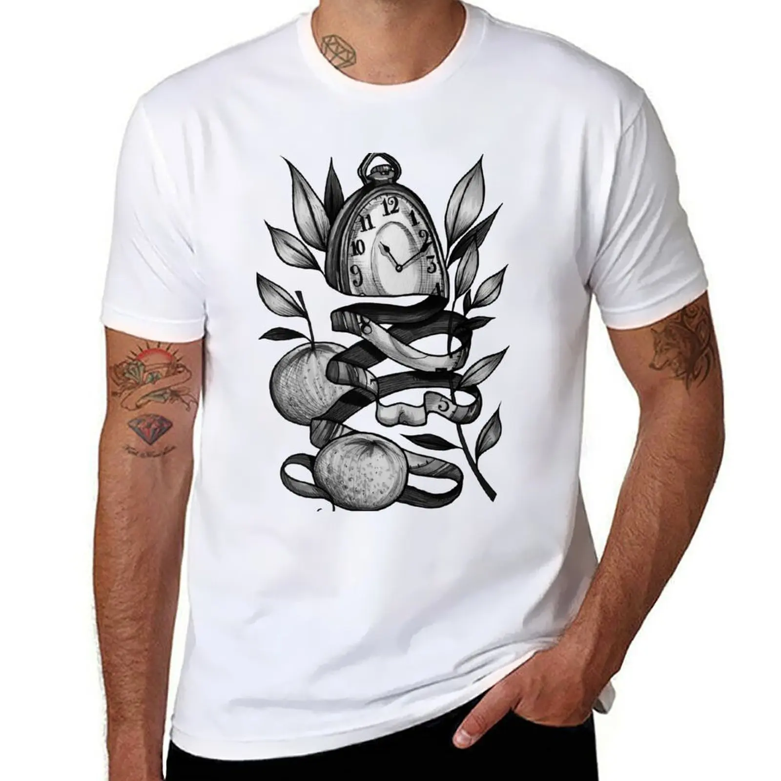

Clocks and Clementines T-Shirt cotton t shirts high quality t shirts for man cotton T-Shirt