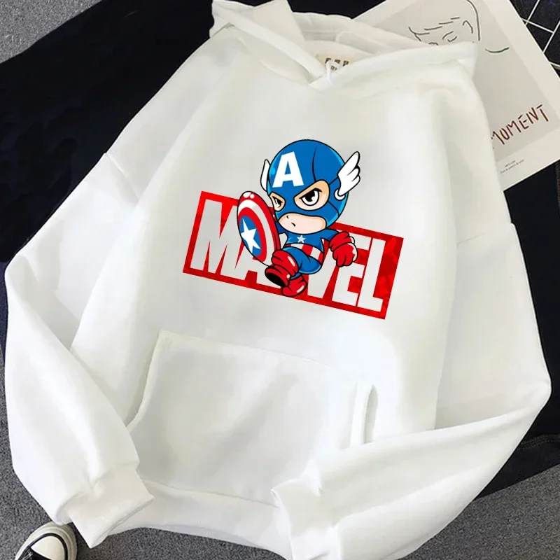 Disney Spiderman Print Women Hoodies Cute Marvel Graphic Sweatshirt Superhero Kawaii Streetwear Casual Cartoon Pullover Tops