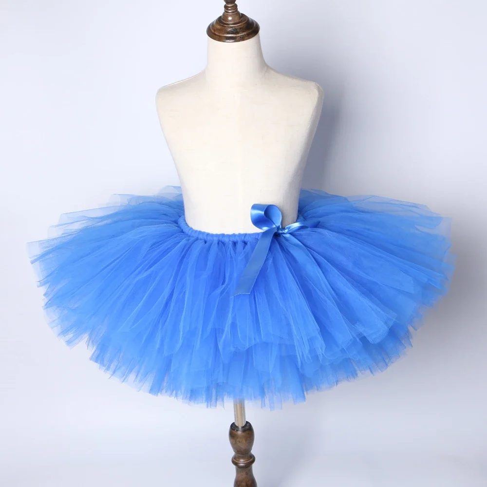 Girls Royal Blue Tutu Skirt Fluffy Kids Skirts for Girls Ballet Dance Tutus Toddler Baby Girl Mini Tulle Skirt Child Pettiskirt