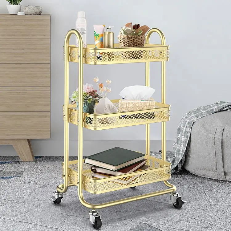 Modern beauty clothing shop removable storage rack bedroom bathroom metal trolley