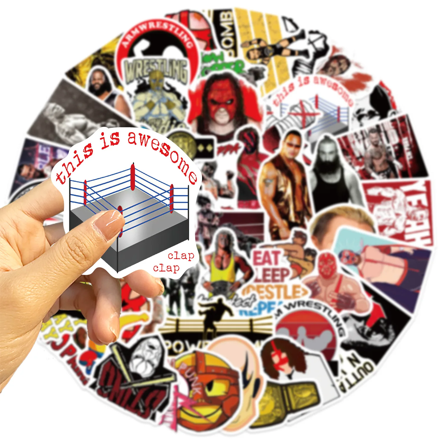 10/30/50 قطعة المصارعة الأمريكية الإبداعية ملصق لحقيبة التزلج المحمول الأمتعة الهاتف التصميم DIY بها بنفسك ملصق Pegatina