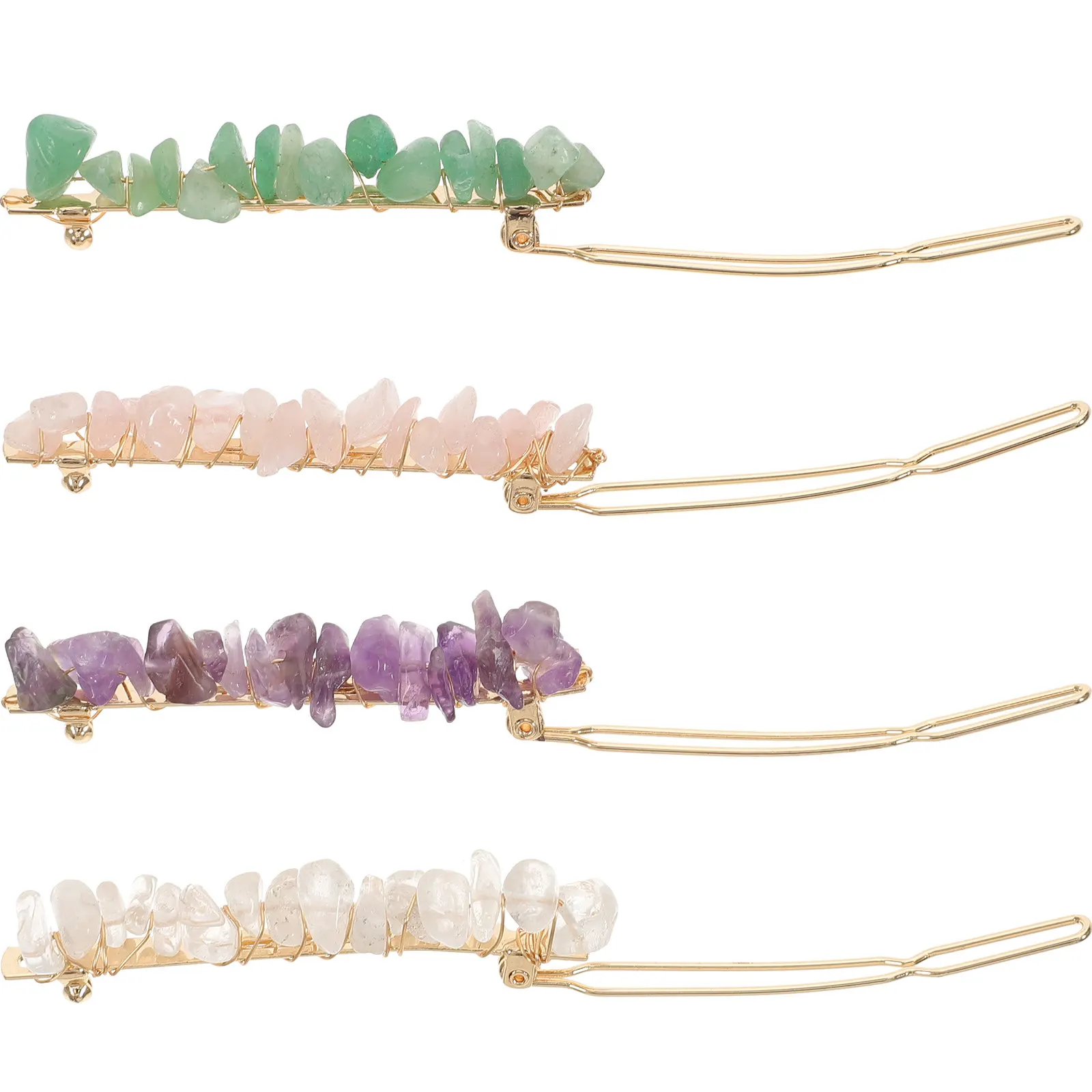 

4Pcs Crystal Stones Hair Clips Creative Colorful Hairpins for Wedding Holiday Party Hair Accessories Elegant Barrettes