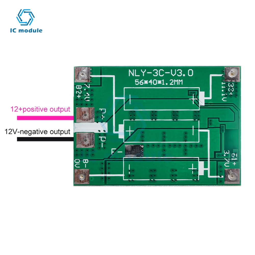 Battery Protection Board BMS 3S 12V 40A Lithium Battery Charger Protection Board BMS PCB Board with Balance Charging