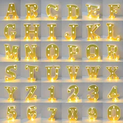 1 pc LED Letter Lights Glitter Alphabet Light Up Letter Sign Night Light Gifts Birthday Wedding  Christmas Party Decoration