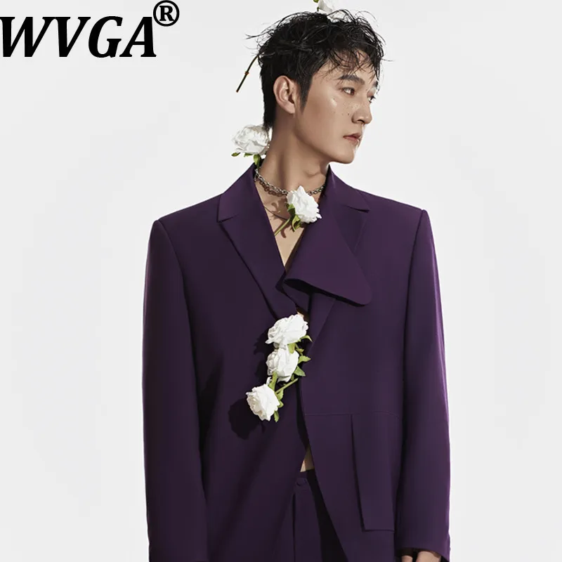 

WVGA весна осень новый мужской прилив модные пиджаки с длинными рукавами нишевые повседневные стильные прямые костюмные брюки комплекты из двух предметов Ins W12917