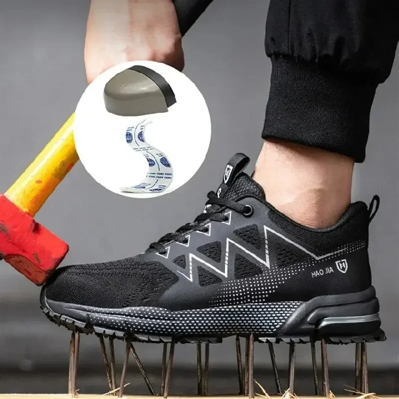 

Unisex Steel Toe Safety Shoes Indestructible Lightweight Breathable Work Sneakers Anti Smashing Protective Footwear Boots