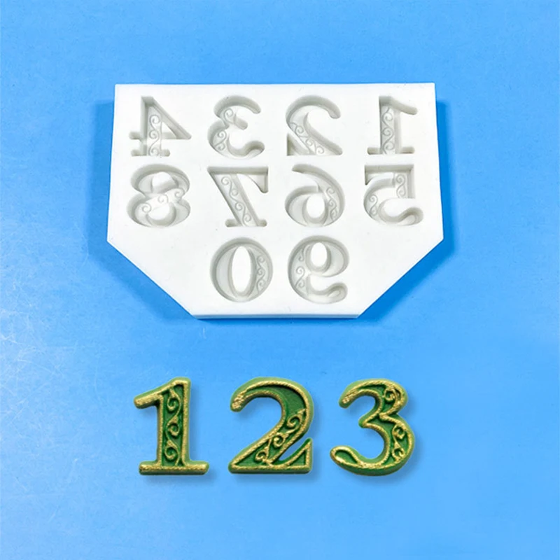 Number Silicone Mold Fondant Chocolate Sugarcraft Mold Cake Decorating Tools Baking Accessories