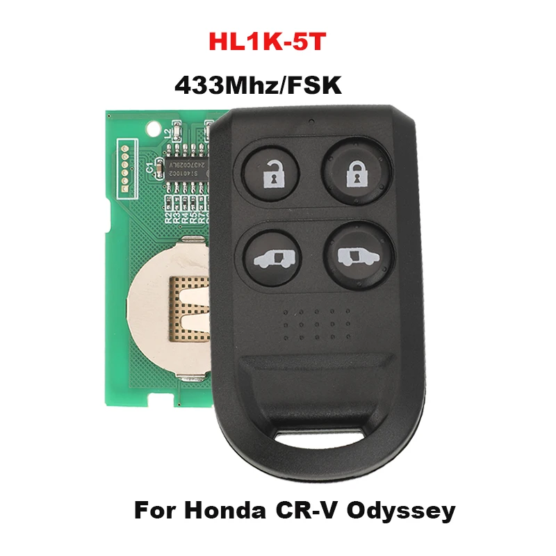

jingyuqin Remote Car Key FREED THailand 433Mhz For Honda CR-V 1996-2010 Odyssey 2005-2008 HL1K-5T Control Full Key