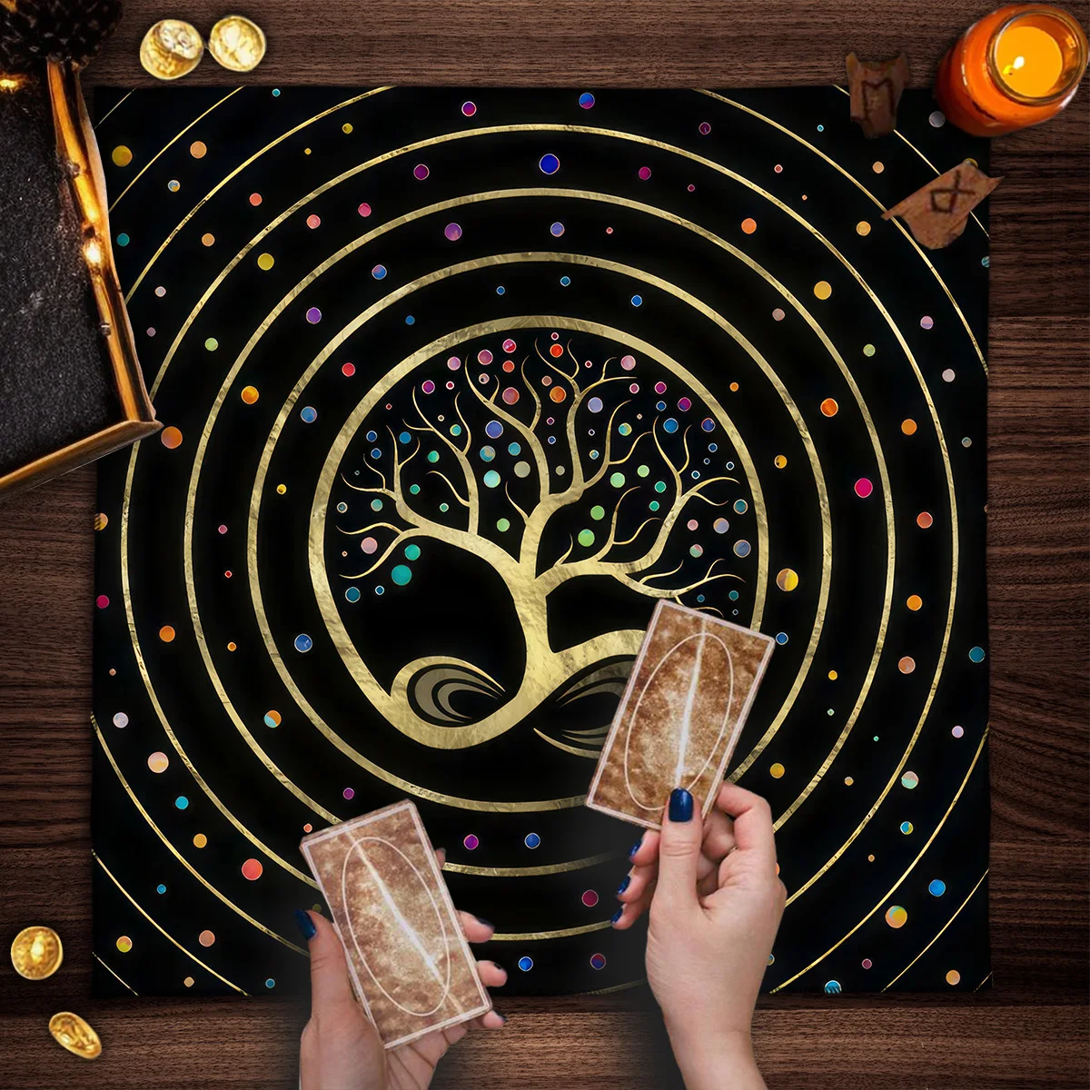 Tree Of Life Tarots Tablecloth Color starry sky Altar Decorations Cloth Divination Witchcraft Astrology Supplies Home Decor