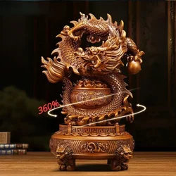 Zhaocailong Ornament Treasure Pot Tripod Feng Shui Ornament Rotatable Ornament Living Room Office Desk Decoration Gift Boutique