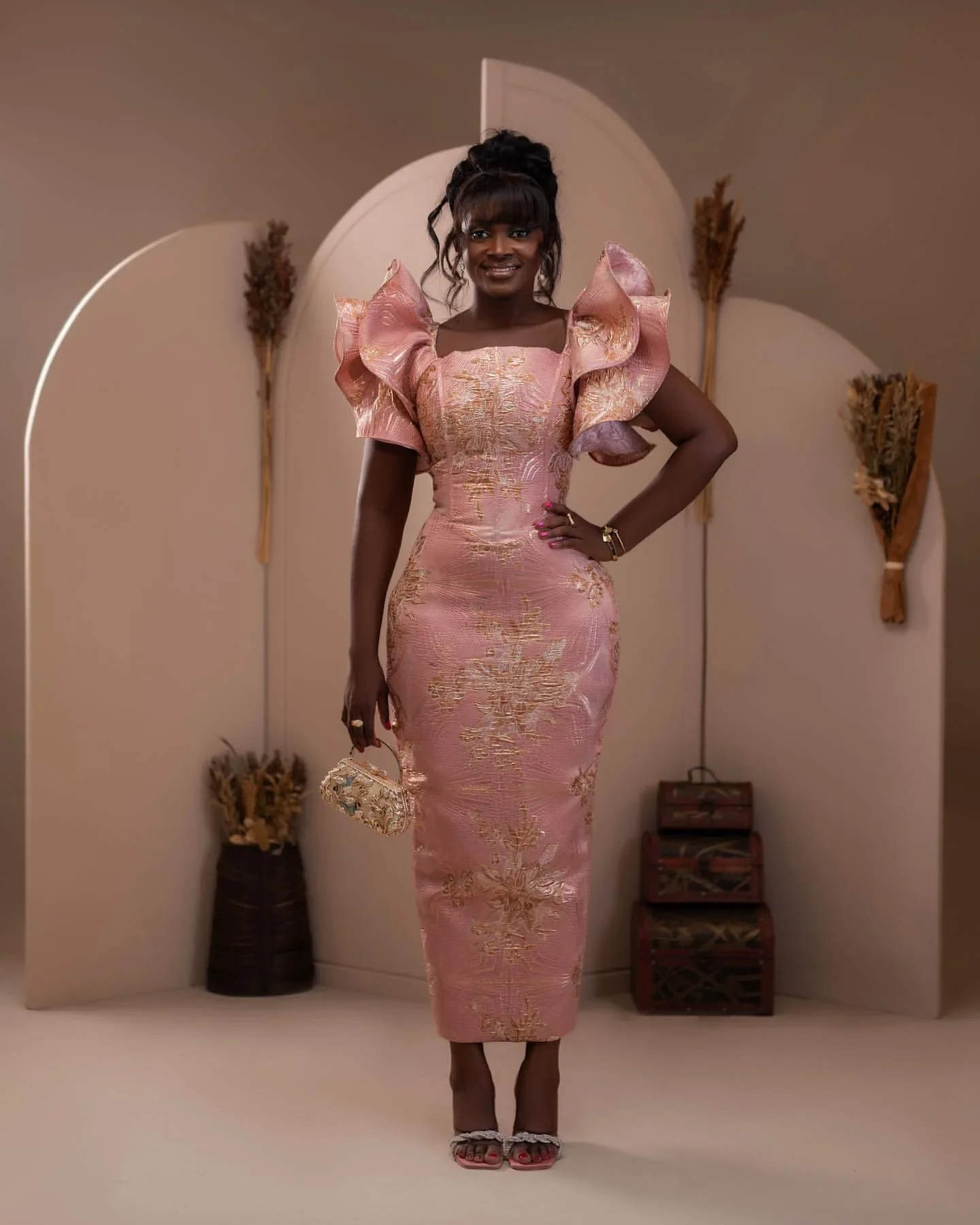 فساتين ساتان بطول الكاحل لحفلات السهرة ، فساتين حفلة موسيقية ذات غمد وردي ، الخطوبة الثانية وحفلة عيد الميلاد ، Aso Ebi ، ZJ117