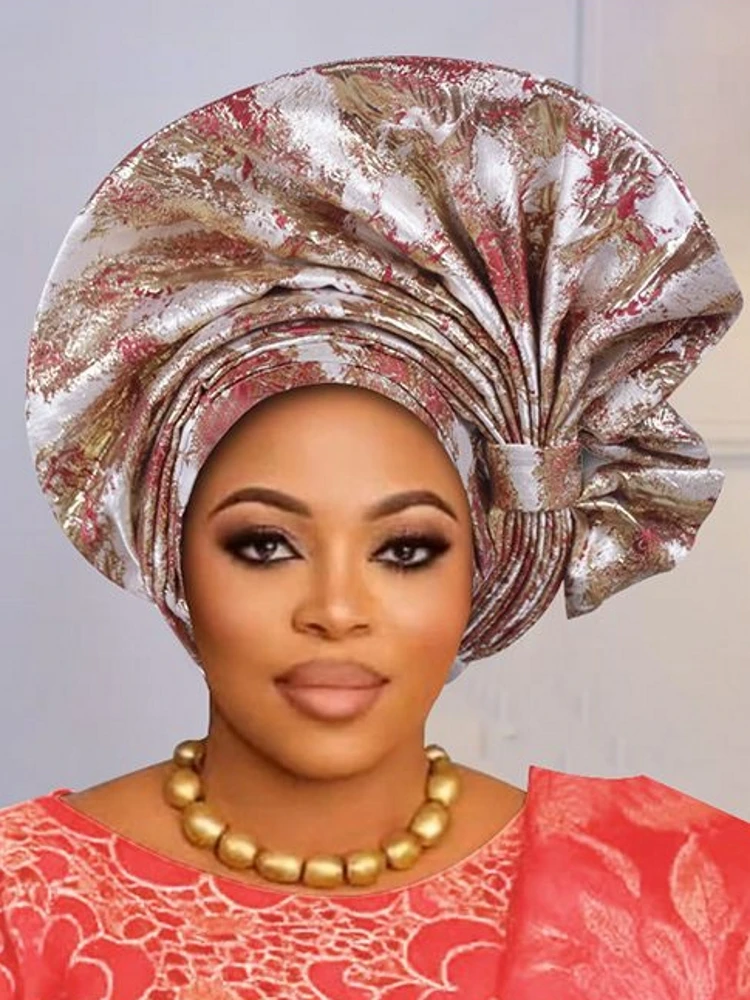 Nuevo turbante africano 2026, pañuelo para la cabeza de Nigeria, Auto Gele, gorro turbante para mujer, Geles para boda, pañuelos para la cabeza musulmanes, gorro.