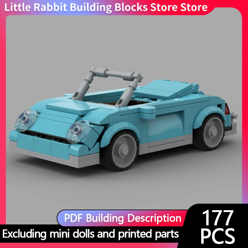 City Car Model MOC Building Bricks Soft-Top Convertible Car Modular Technology Children Holiday Gifts Assemble Toys Suit
