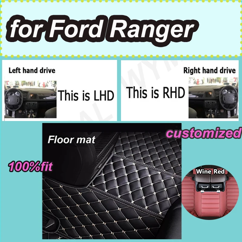 

Роскошные автомобильные коврики для Ford Ranger 2010 2011 2012 2013 2014, роскошные кожаные автомобильные коврики
