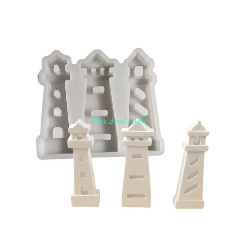 E15E Practical Sturdy Silicone Mould Portable Accessory for Making Resin and Plaster Lighthouse Models With Ease Designs