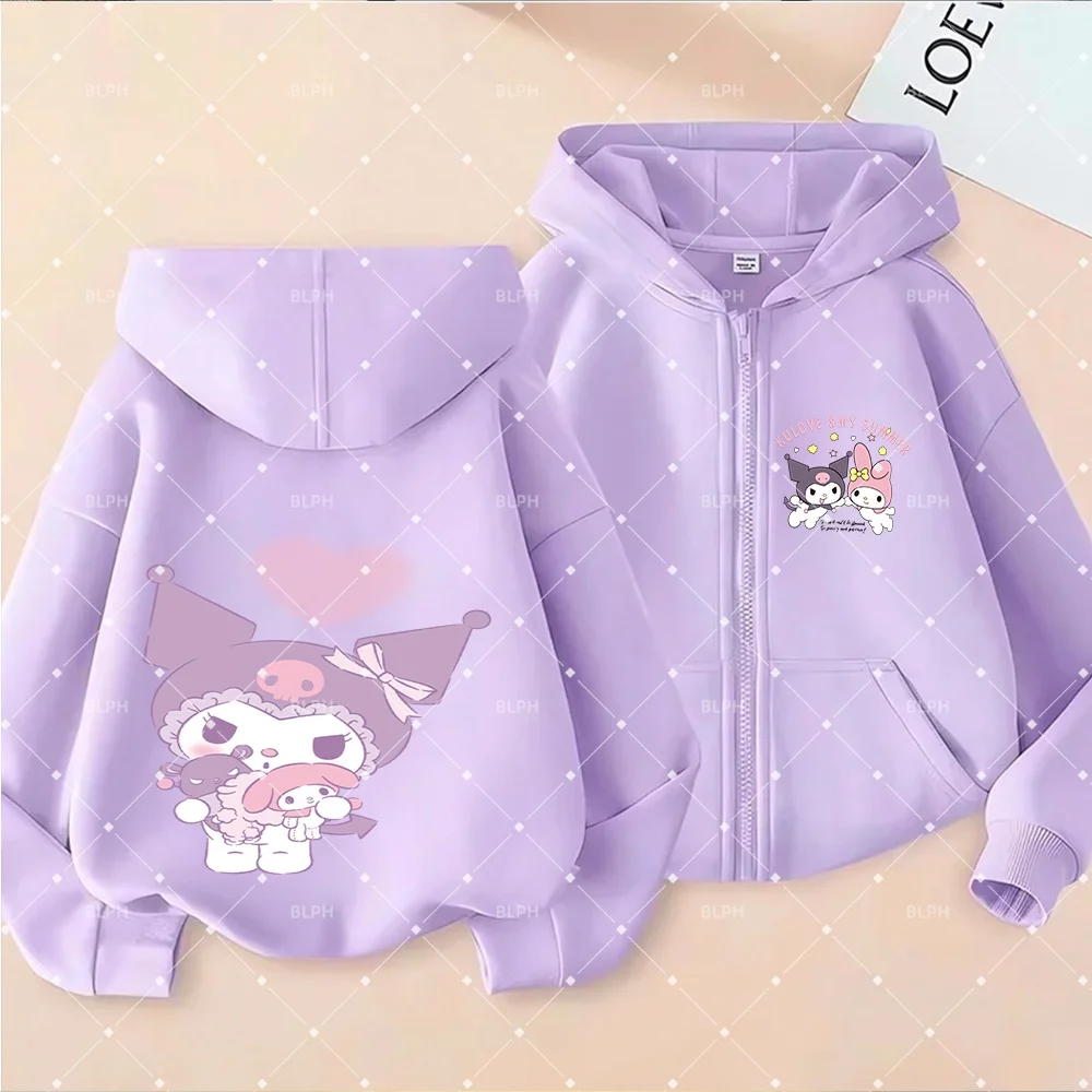 

Милая детская толстовка Sanrio My Melody с очаровательным дизайном в стиле Куроми для девочек и мальчиков, удобная толстовка