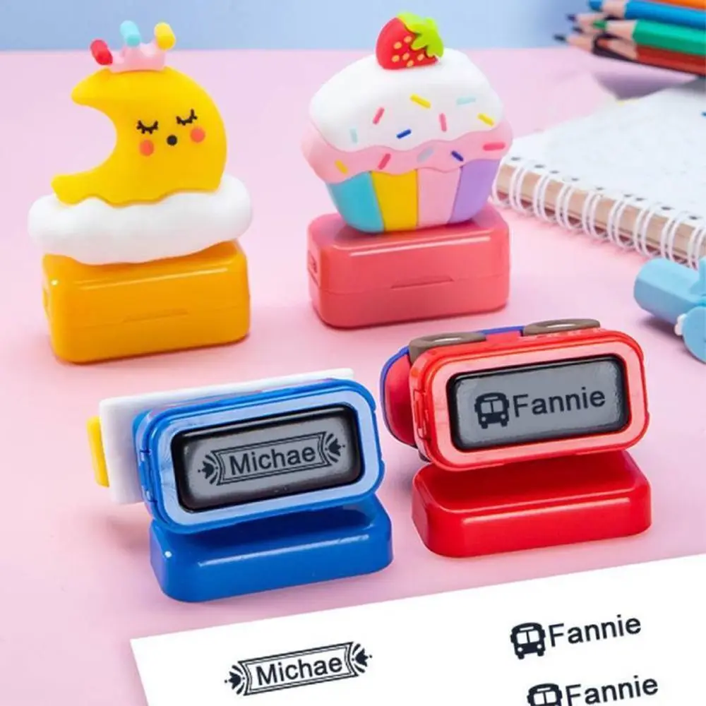 Children\'s Kindergarten Clothes Name Stamp Cartoon Car Waterproof Non-fading DIY Clothing Name Seal