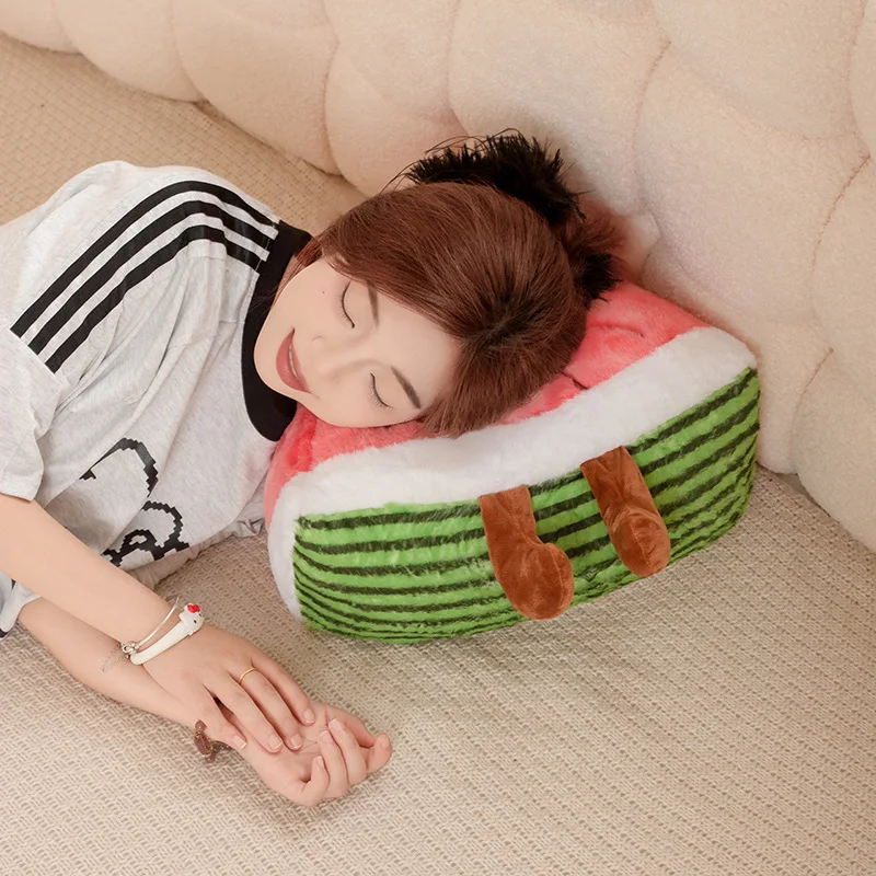 1개 23/45cm 사랑스러운 수박 플러시 장난감 반원형 수박 베개 부드러운 과일 장난감 귀여운 슬라이스 수박 장식 선물