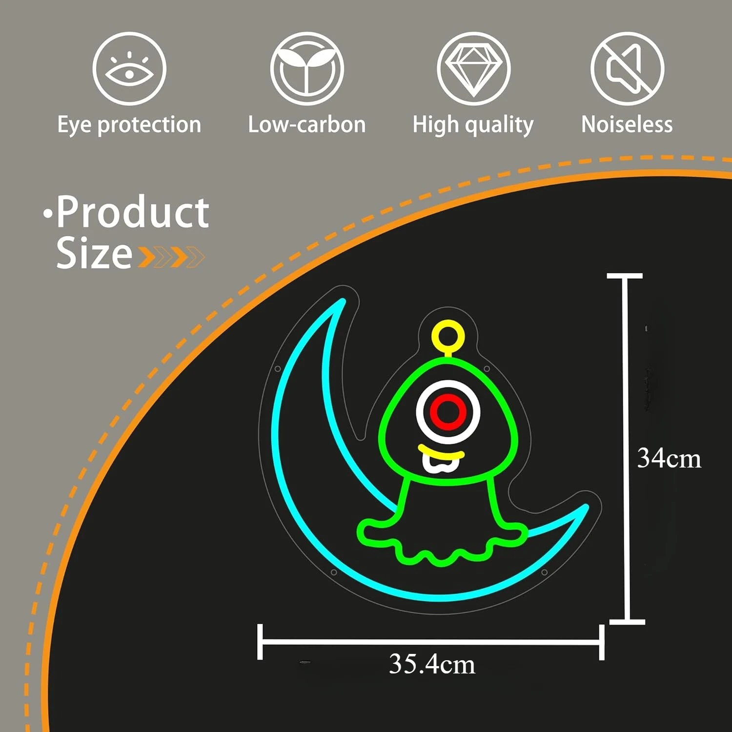 Anime Alien LED Neon Sign USB Dimmable Neon Light Sign for Gameroom Bedroom Bar Livingroom Birthday Party Gift Wall Decor