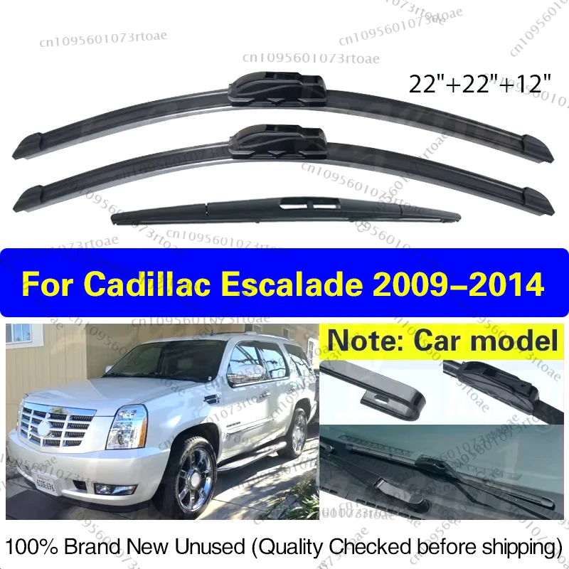 

For Cadillac Escalade 2009 - 2014 Wiper Front Rear Wiper Blades Windshield Windscreen Car Rain Brush 22"+22"+12" Car Accessories