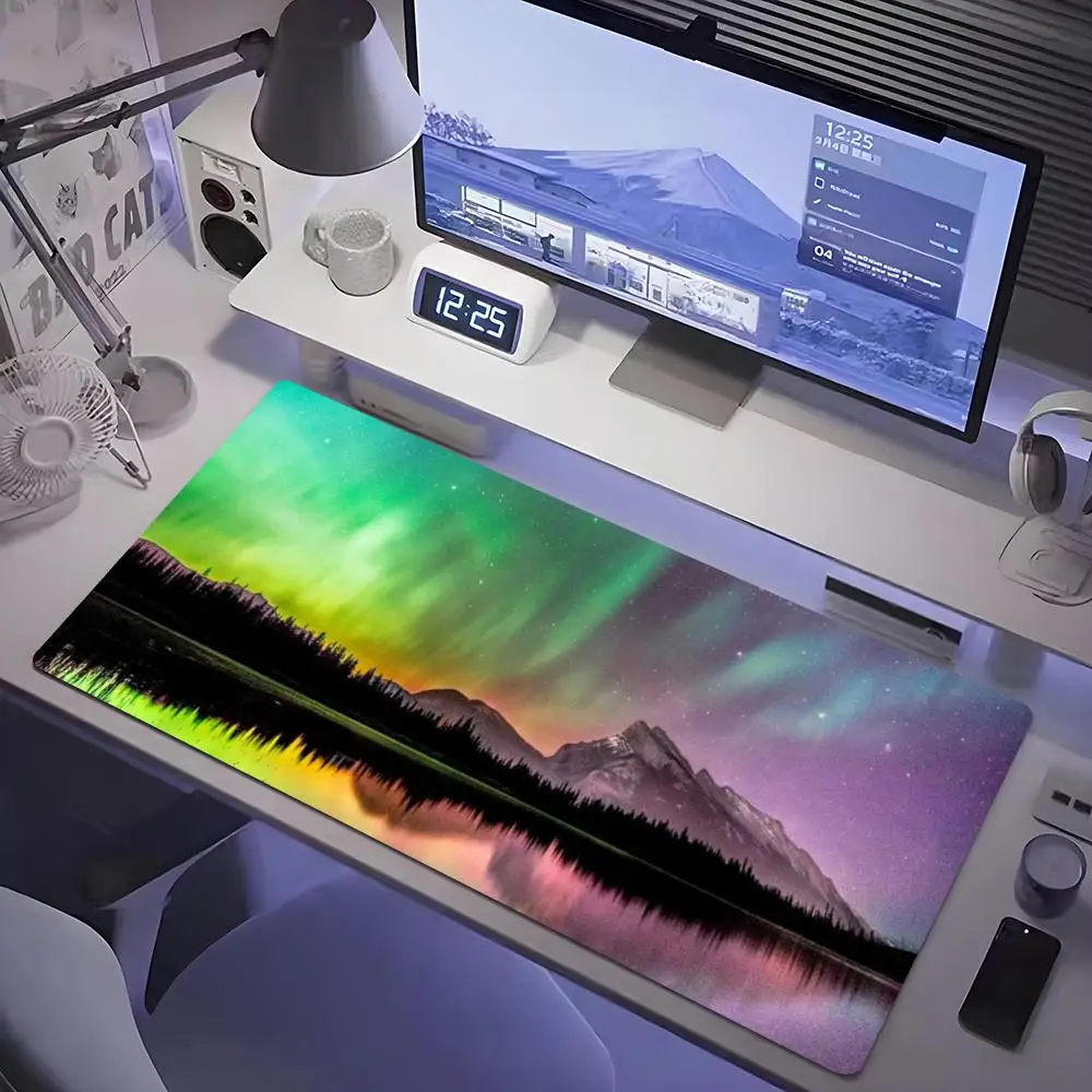 

aurora Mouse Pad Tablet mouse Pad Laptop xl desktop mouse pad, cute HD Rainbow Gaming keyboard pad, csgo Player, 90x40